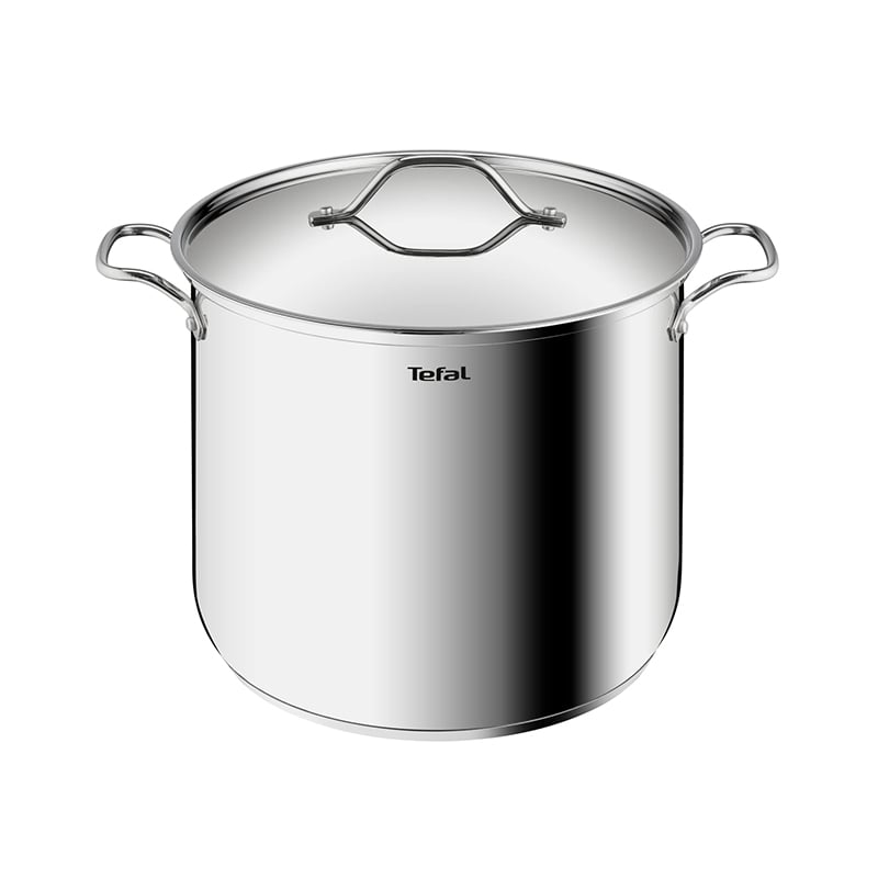 Tefal B8649004 Intuition G6 Stockpot Stainless Steel With Glass Lid – 28 cm